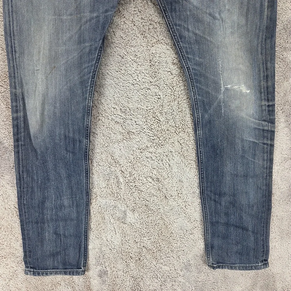 Diesel Jeans Mens 34x30 Blue Tepphar Slim Carrot Button Fly Medium Wash
